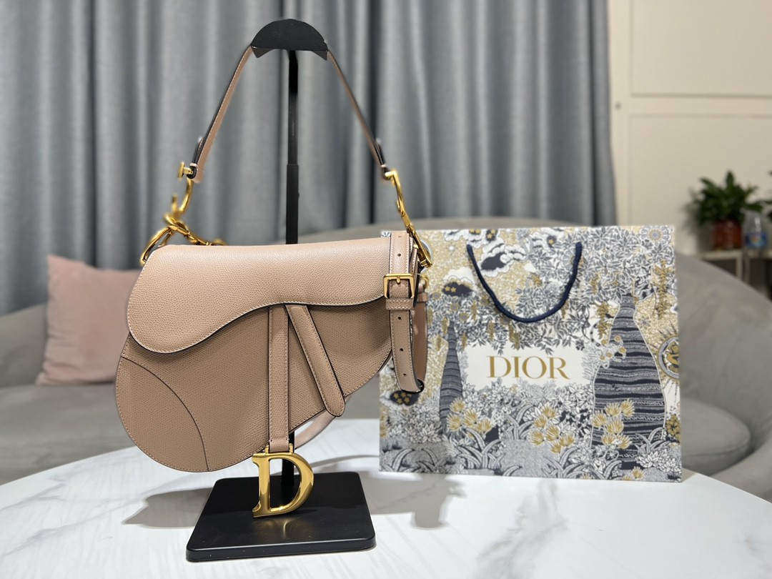 M0058 NUDE/GOLD DIOR SADDLE 25.5cm