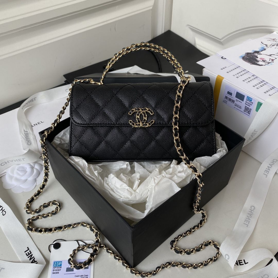 S77397 BLACK/GOLD KELLY CHANEL