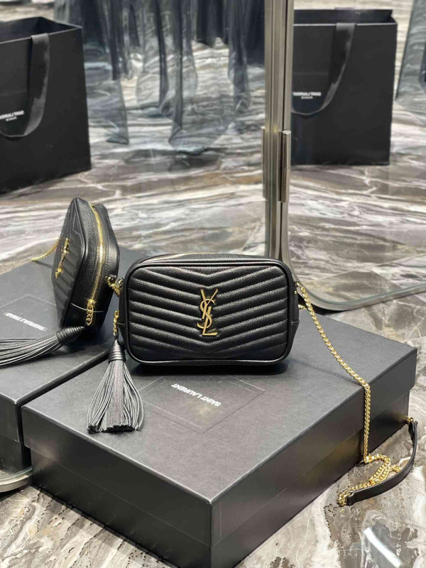 585040 YSL LOU 18CM BLACK/GOLD