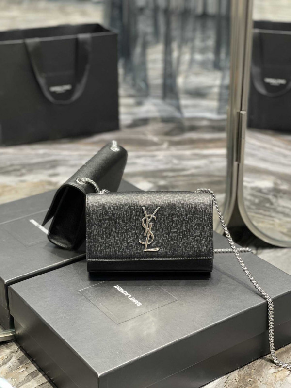 469390 BLACK/SILVER YSL KATE 20CM