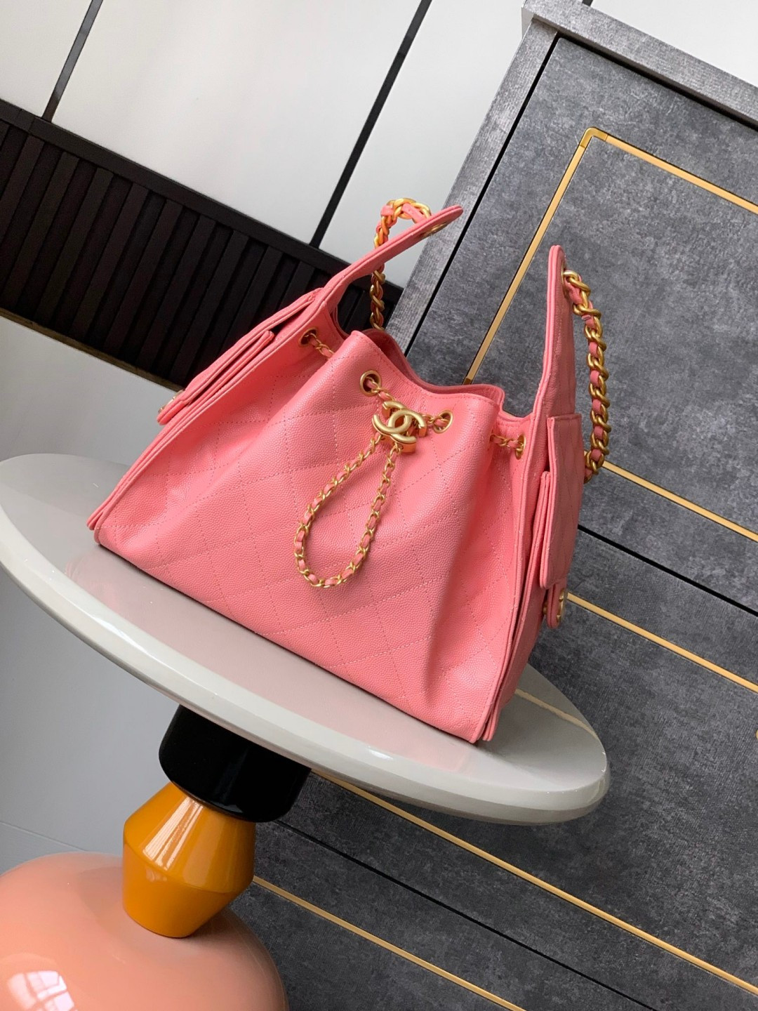 S141391 CHANEL 25C BAG SMALL (CORAL PINK)