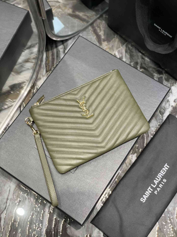 S18351 YSL GREEN CLUTCH (24CM)