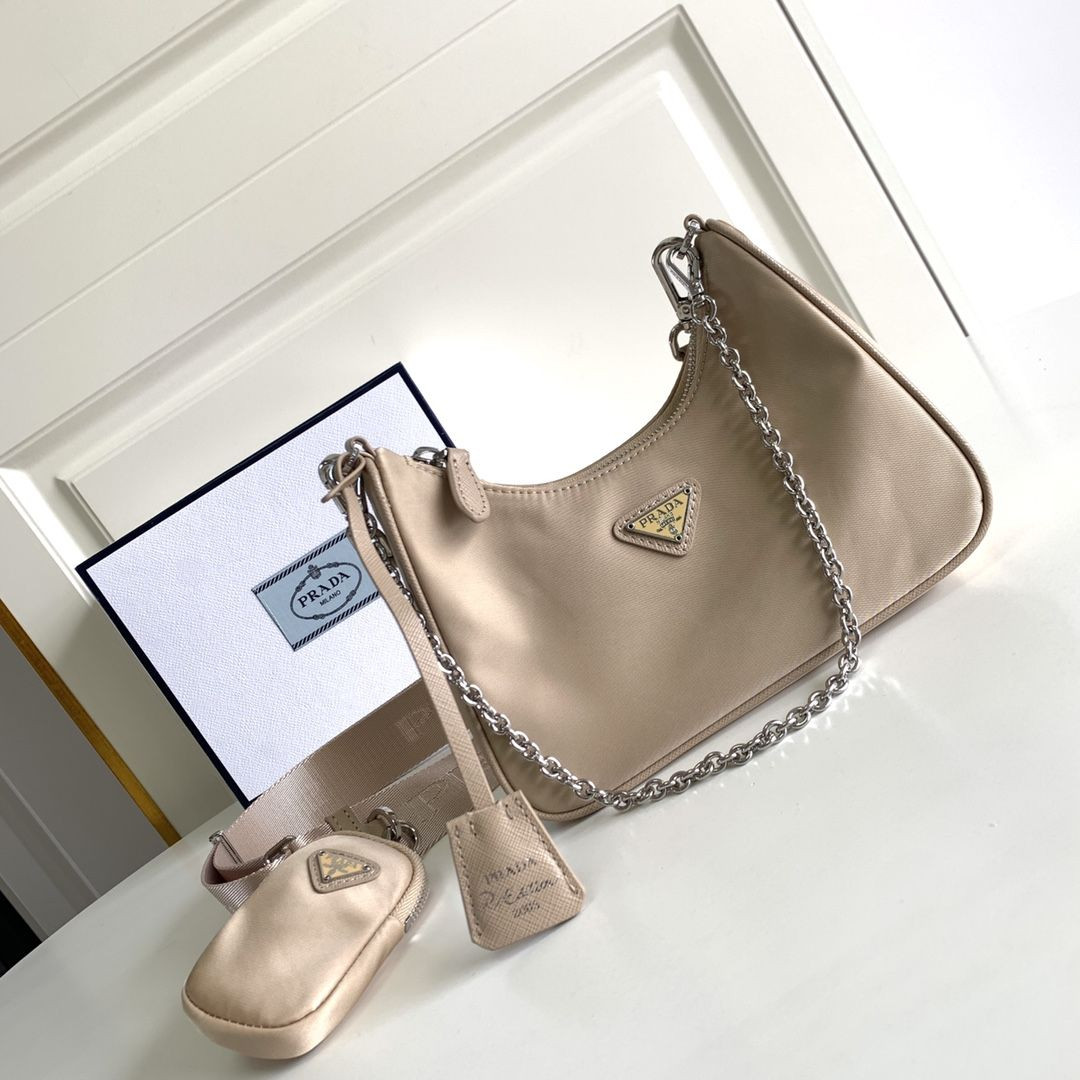 1BH204 TAN/SILVER PRADA CROSSBODY