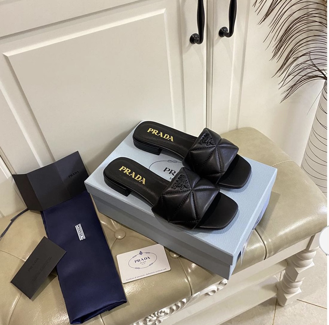 PRADA BLACK WOMENS SLIDES