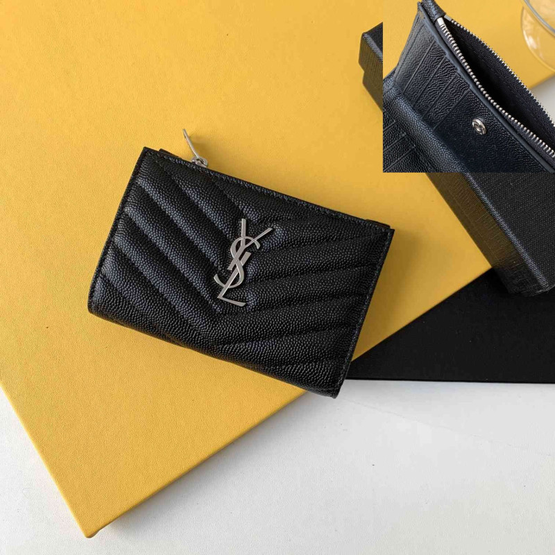 575974 YSL Wallets (BLACK/SILVER)